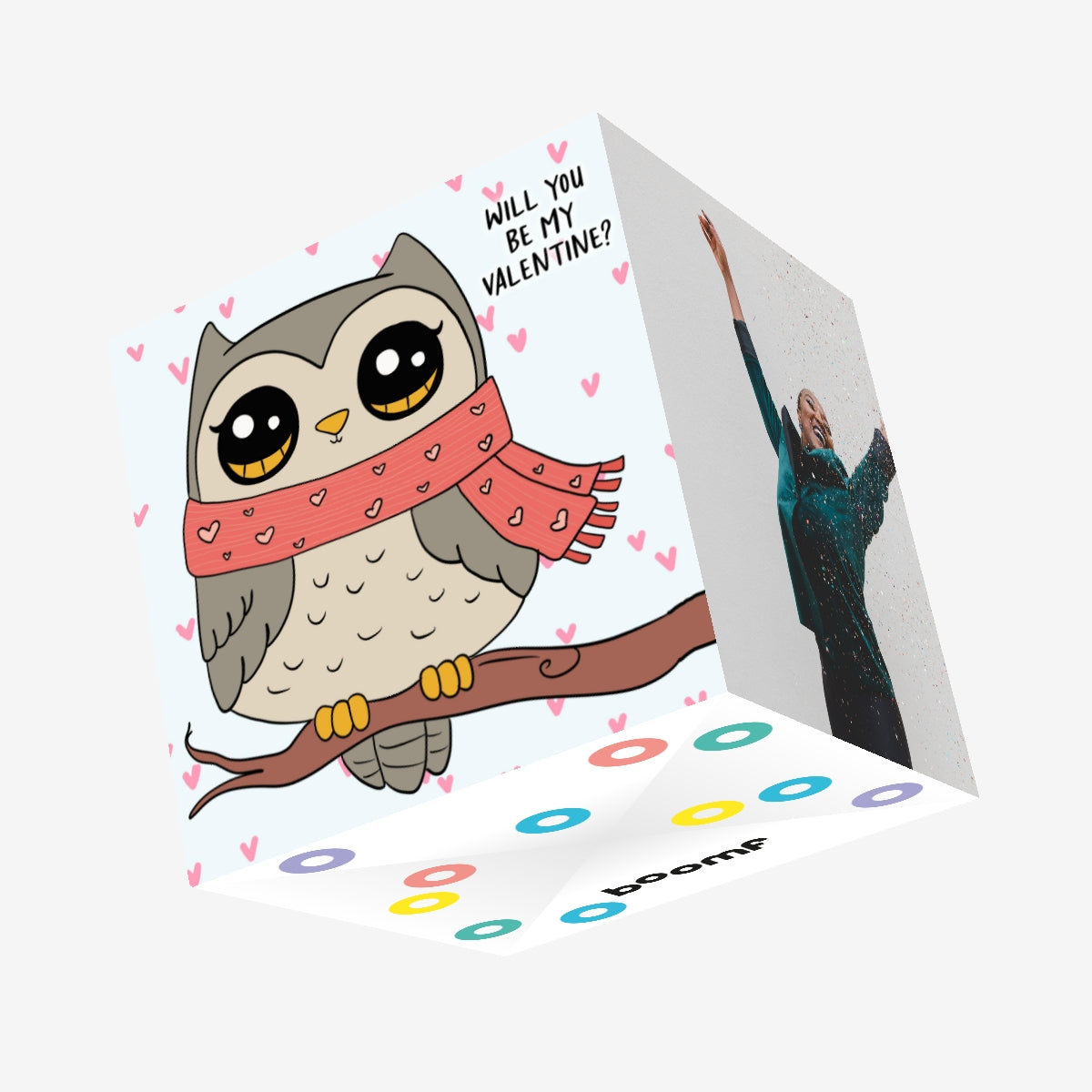 Will You Be My Valentine? Cute Owl Valentine's Day Confetti-exploding ...