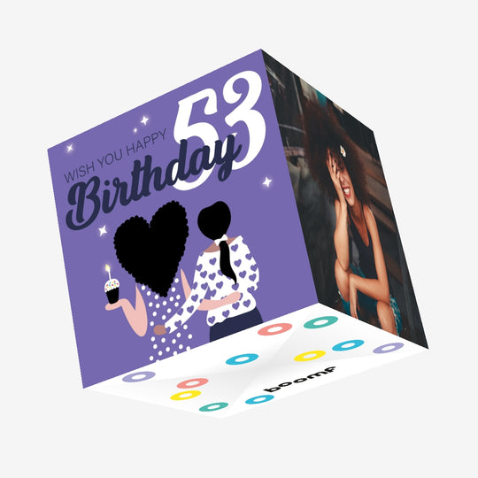 Wish You Happy 53rd Birthday Confetti-exploding Greetings Card