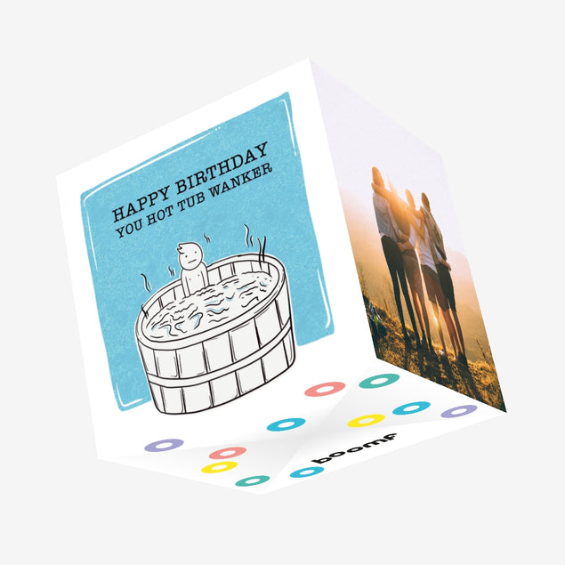 Hot Tub Lover Happy Birthday Confetti-exploding Greetings Card