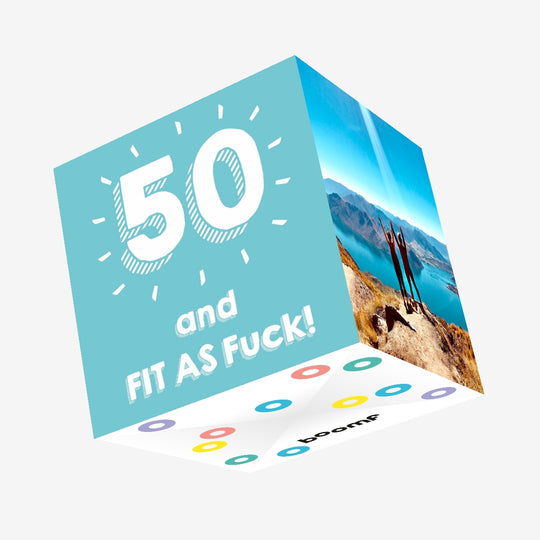 50 and Fit As F**k Confetti-exploding Greetings Card