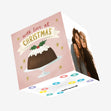 Christmas Pudding Pink Confetti-exploding Greetings Card