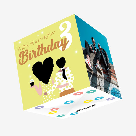 Wish You Happy 3rd Birthday Confetti-exploding Greetings Card