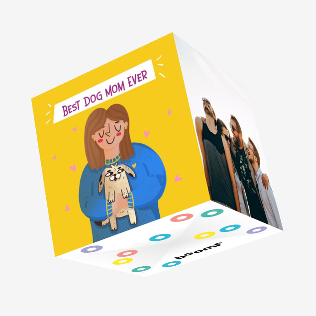 Best Dog Mom Ever Adorable Puppy Mother's Day Confetti-exploding Greetings Card