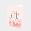 Pink Birthday Cake And Candles Card