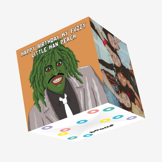 Old Gregg Mighty Boosh Fuzzy Man Peach Birthday Confetti-exploding Greetings Card