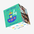 Cute Little Boat Happy 4th Birthday Son Confetti-exploding Greetings Card