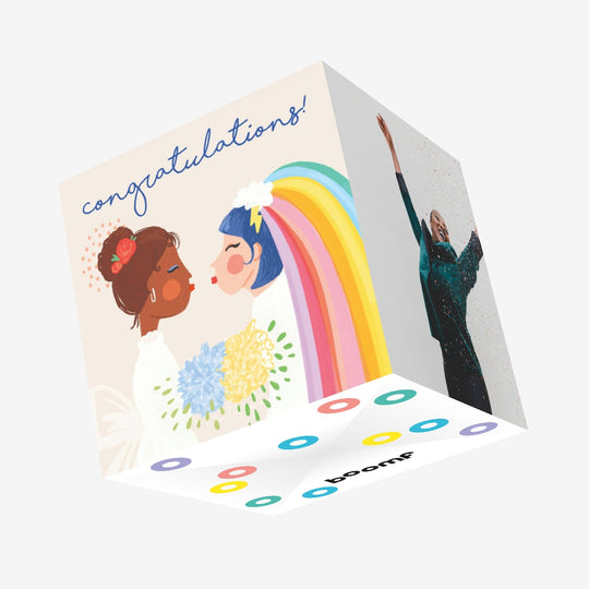 Pride Brides Wedding LGBTQ+ Confetti-exploding Greetings Card