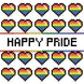 Happy Pride Pixel Hearts Card