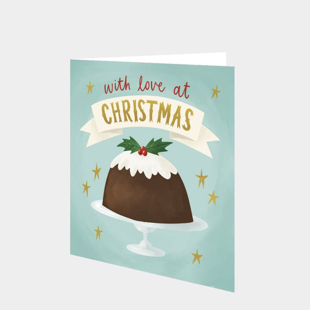 Christmas Pudding Blue Card
