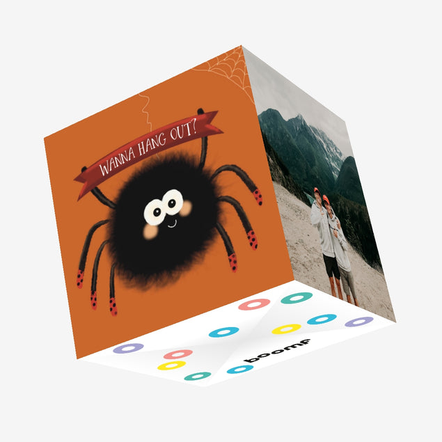 Cute Spider Wanna Hang Out Confetti-exploding Greetings Card