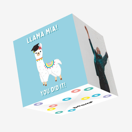 Llama Mia Graduation Confetti-exploding Greetings Card