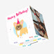 Festive Frenchie In Pink Party Hat Happy Birthday Confetti-exploding Greetings Card