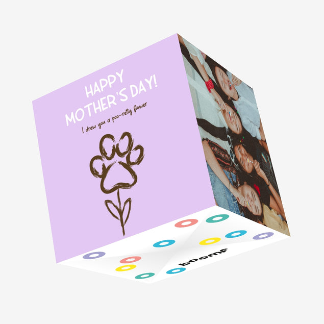 A Poo-Retty Flower Confetti-exploding Greetings Card