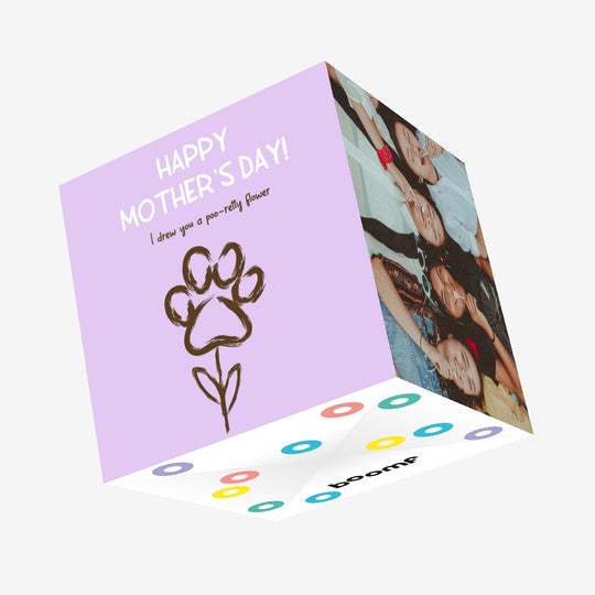 A Poo-Retty Flower Confetti-exploding Greetings Card