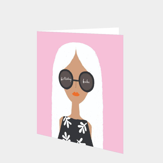 Birthday Babe Stylish Girl Card