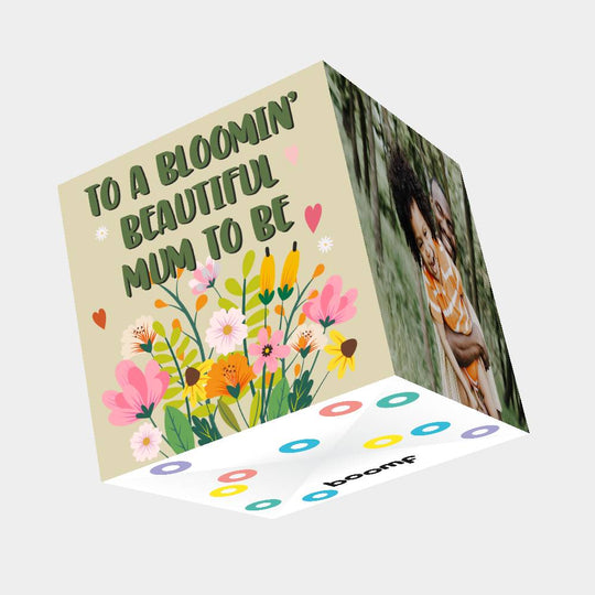 Bloomin Beautiful Mum To Be Bomb 3D Cube Card