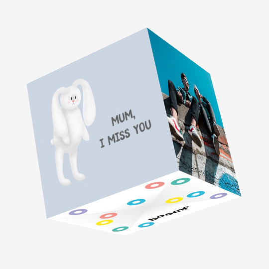 Sad Bunny I Miss You Mum Confetti-exploding Greetings Card