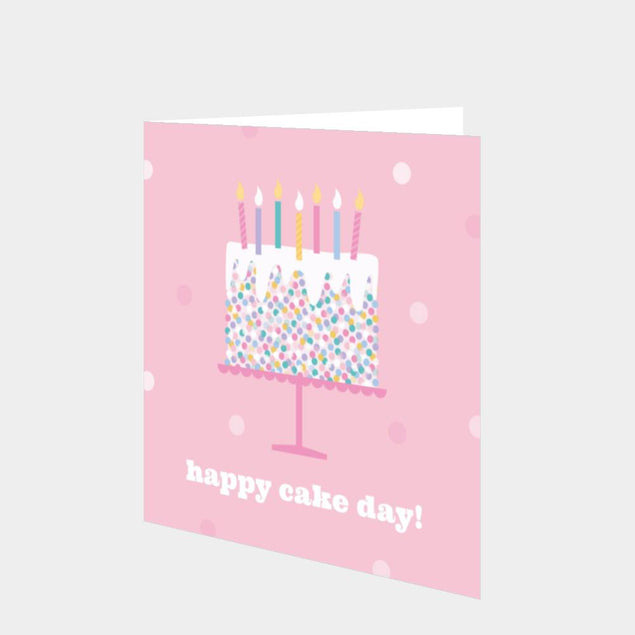 Happy Cake Day Pink Birthday Card