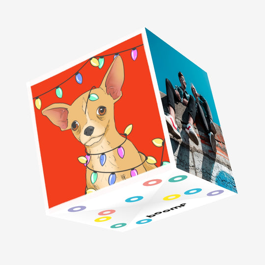 Merry Christmas Funny Chihuahua Confetti-exploding Greetings Card