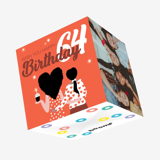 Wish You Happy 64th Birthday Confetti-exploding Greetings Card