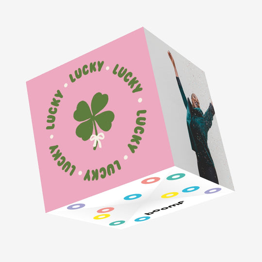 Four-Leaf Clover Lucky Confetti-exploding Greetings Card