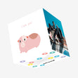 I Love You Cute Pink Guinea Pig Confetti-exploding Greetings Card