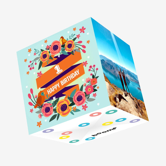 Happy Birthday Birds 1 Confetti-exploding Greetings Card