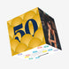 Happy 50th Birthday Yellow Circles Confetti-exploding Greetings Card