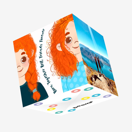 Redheads Girls Born Together Best Friends Forever Happy Birthday Confetti-exploding Greetings Card