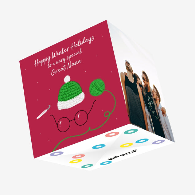 Happy Winter Holidays To A Very Special Great Nana Confetti-exploding Greetings Card