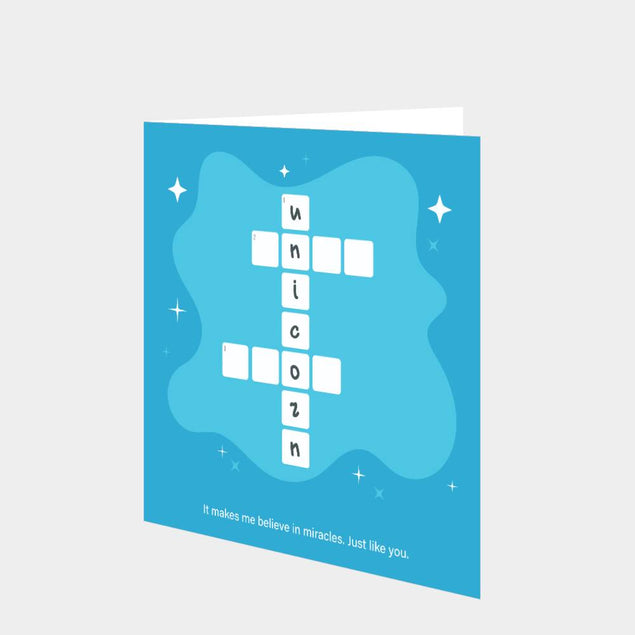 Unicorn Crossword Card