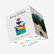 Merry Christmas And Happy New Year Blue Bird With Gifts Confetti-exploding Greetings Card