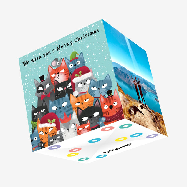 Meowy Christmas Confetti-exploding Greetings Card