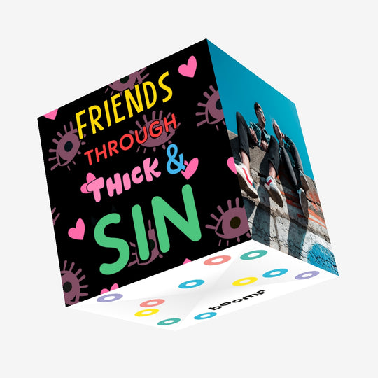 Through Thick And Sin Confetti-exploding Greetings Card