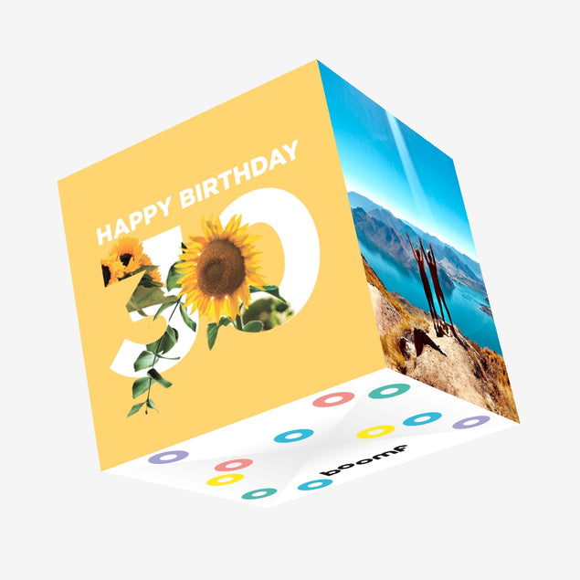 Simple Floral Happy 30th Birthday Confetti-exploding Greetings Card