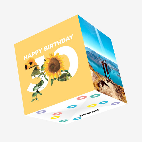 Simple Floral Happy 30th Birthday Confetti-exploding Greetings Card