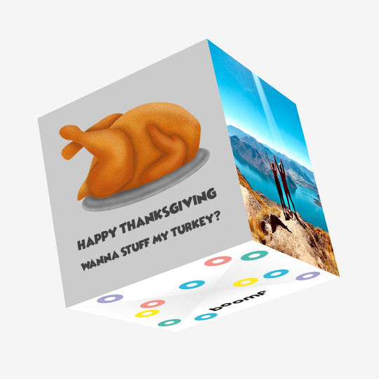 Naughty Turkey Happy Thanksgiving Day Confetti-exploding Greetings Card