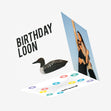 Rude Bird Birthday Loon Confetti-exploding Greetings Card