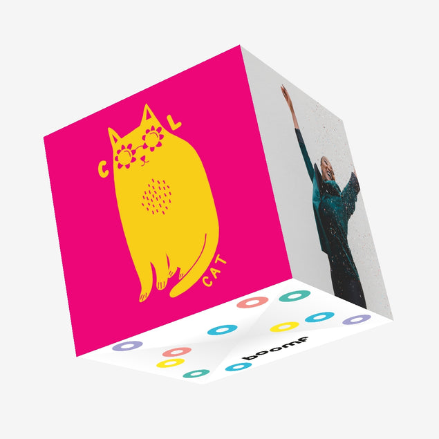 Cool Cat Confetti-exploding Greetings Card