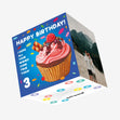 Happy 3rd Birthday Cupcake Confetti-exploding Greetings Card