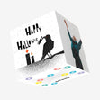 Happy Halloween Black Crow Confetti-exploding Greetings Card