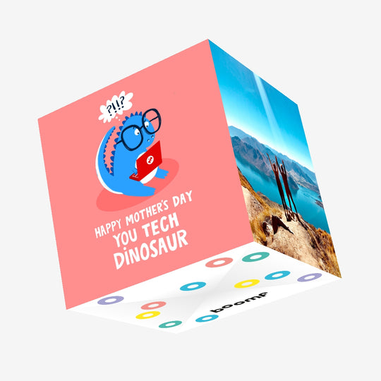 Tech Dinosaur Mother's Day Confetti-exploding Greetings Card