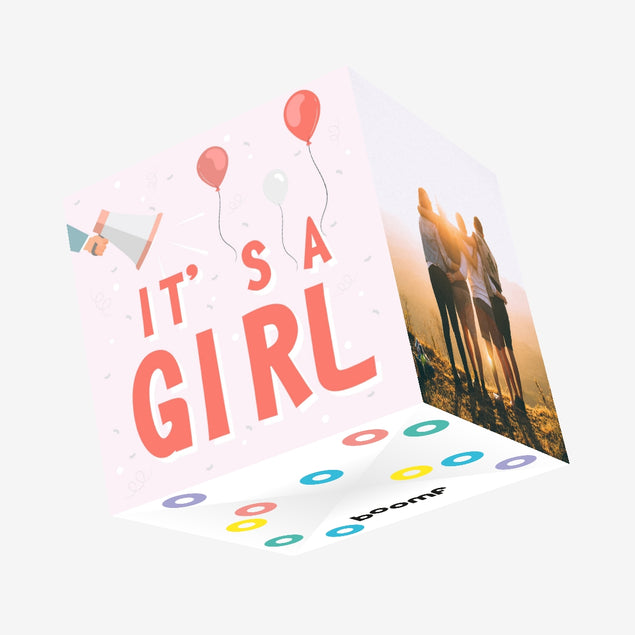 It's A Girl Confetti-exploding Greetings Card