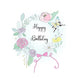 Happy Birthday Floral Wreath Card
