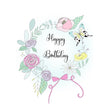 happy birthday floral wreath - 1