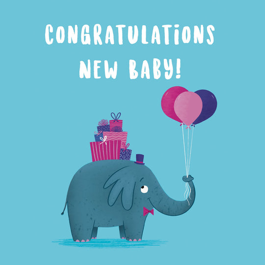 Elephant Congratulations New Baby Card
