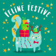 Feline Festive Cute Cat Christmas Card - 1