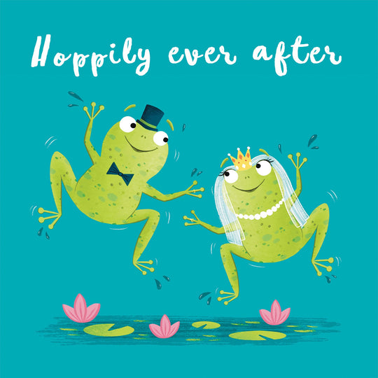 Hoppily Ever After Frog Wedding Card
