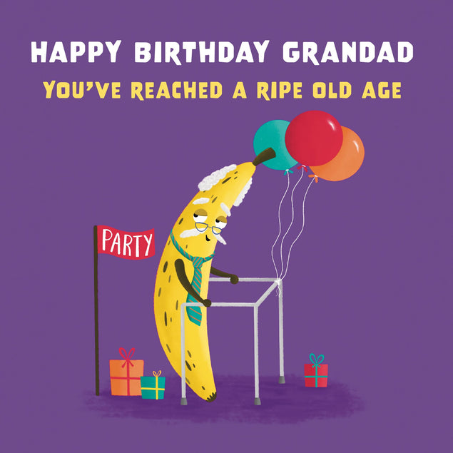 Ripe Old Age Banana Grandad Birthday Card - 1