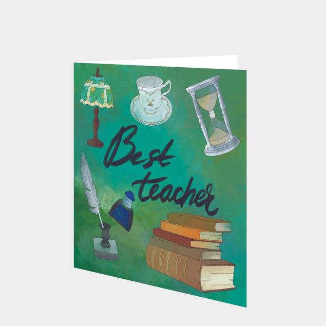 Best Teacher Books Card